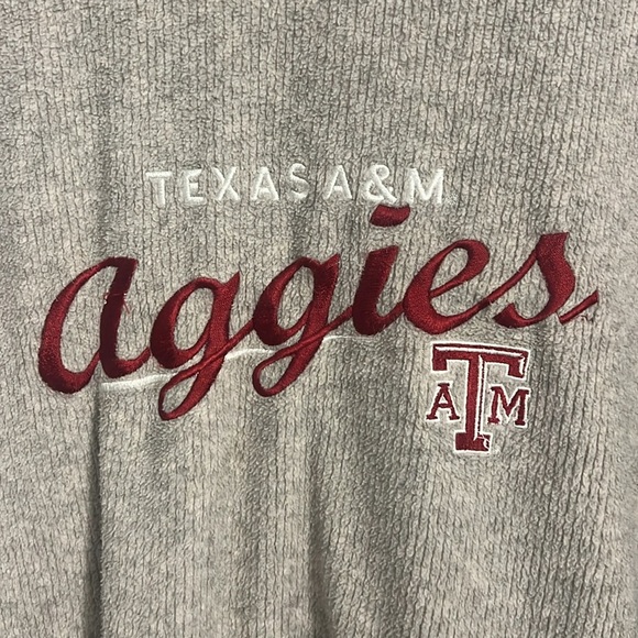 Gray V-Neck Sweater with Aggies Print - Picture 3 of 5